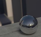 ball sphere mirror reflection city