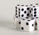 dices table white closeup