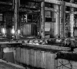 industrial warehouse abandoned black white
