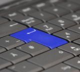 laptop keyboard blue key