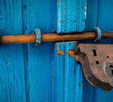 lock old big door blue