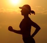 running woman sunset