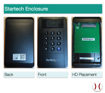 Views of the Startech Encrypted External Hard Drive Enclosure - click to enlarge