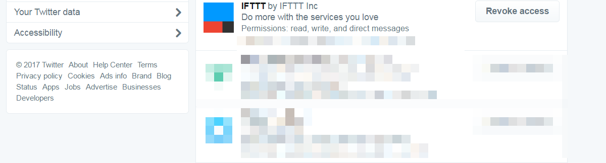 Access granted to various Twitter apps
