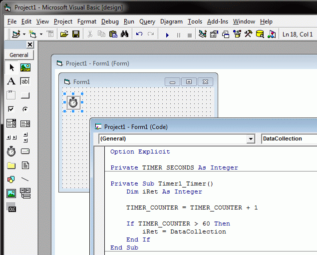 Example of a Timer Control in VB6