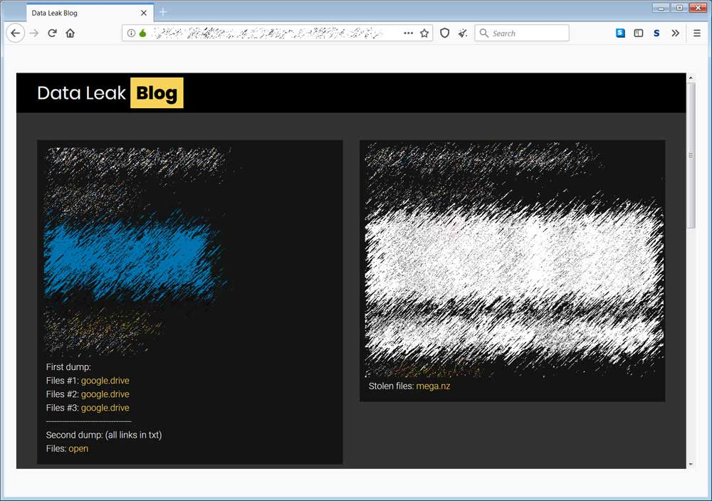 Data Leak Blog, Screenshot by bleepingcomputer.com