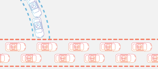 Veranschaulichung eines DDoS-Angriffs