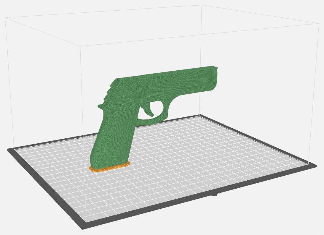 There is not enough support material for this firearm to be printed