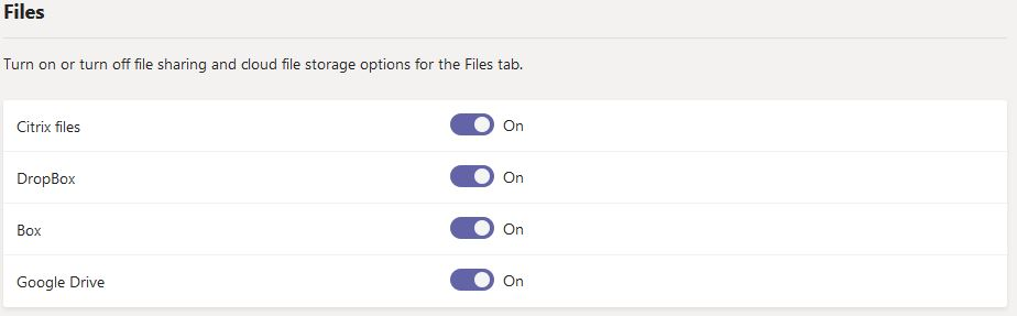 Options for third party storage services