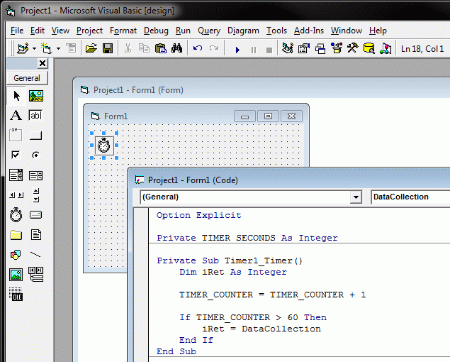 Beispiel eines Timer-Controls mit VB6