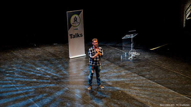 Veit Hailperin during his presentation at Hack in Paris