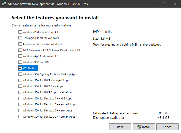 Windows SDK Installation