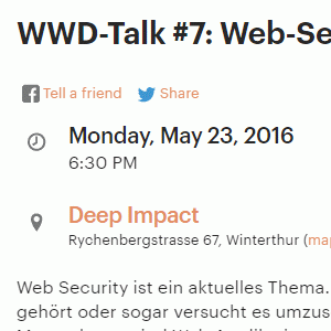 Vortrag zu Web Security an WWD Talks